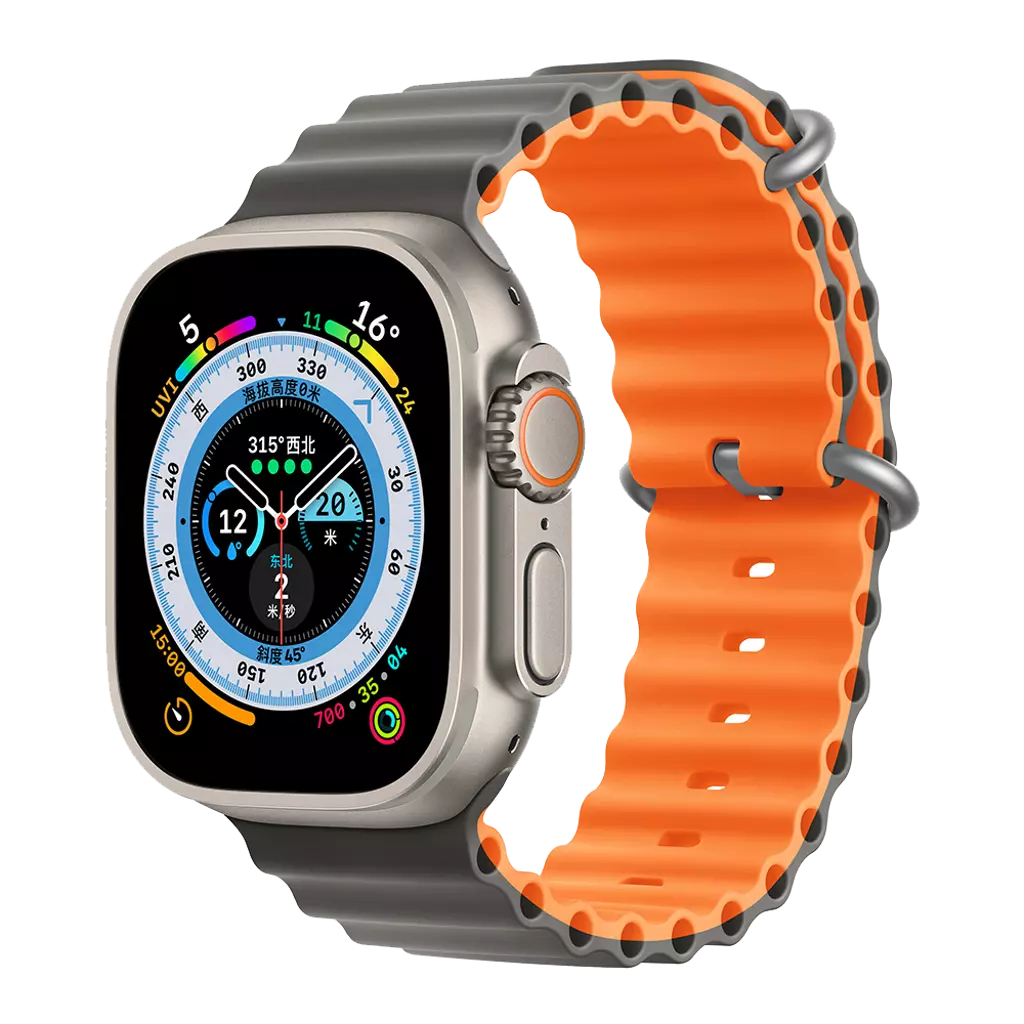 Devia - Ocean Band for Apple Watch (42mm/44mm/45mm/49mm) - Orange Grey