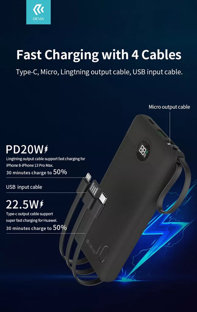 Devia - 10,000mAh 22.5W PD Powerbank