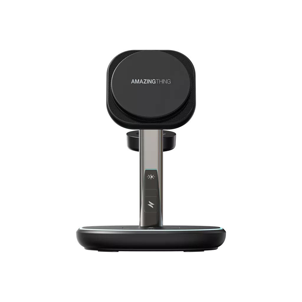 AMAZINGthing - Thunder Pro - 3-in-1 Charging MagSafe Station & Stand - Black