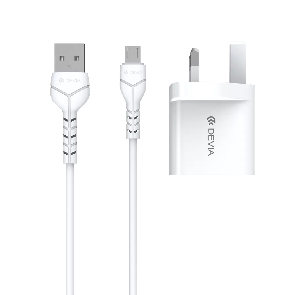 Devia - 2.4A Dual USB Plug & 1m MicroUSB Cable