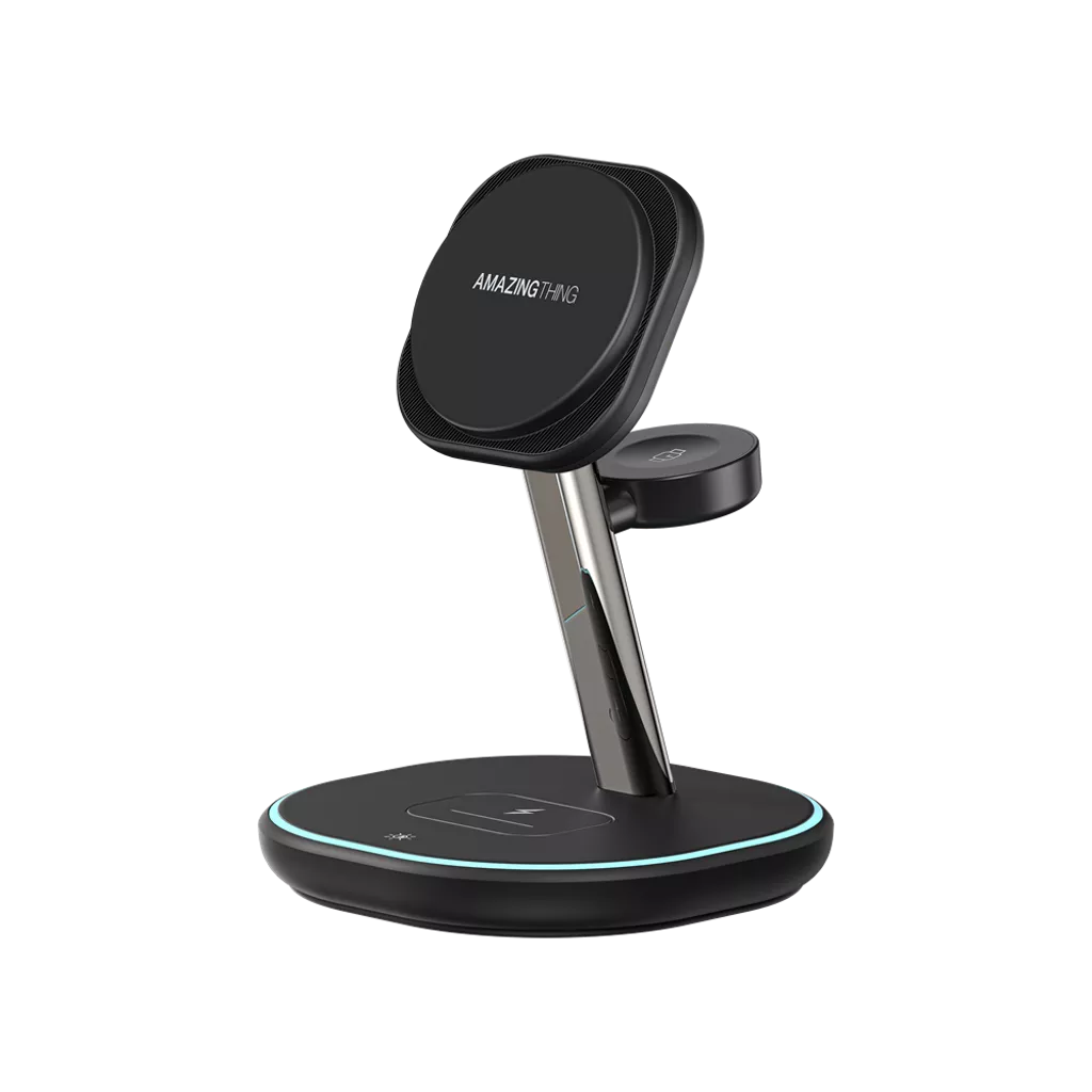 AMAZINGthing - Thunder Pro - 3-in-1 Charging MagSafe Station & Stand - Black