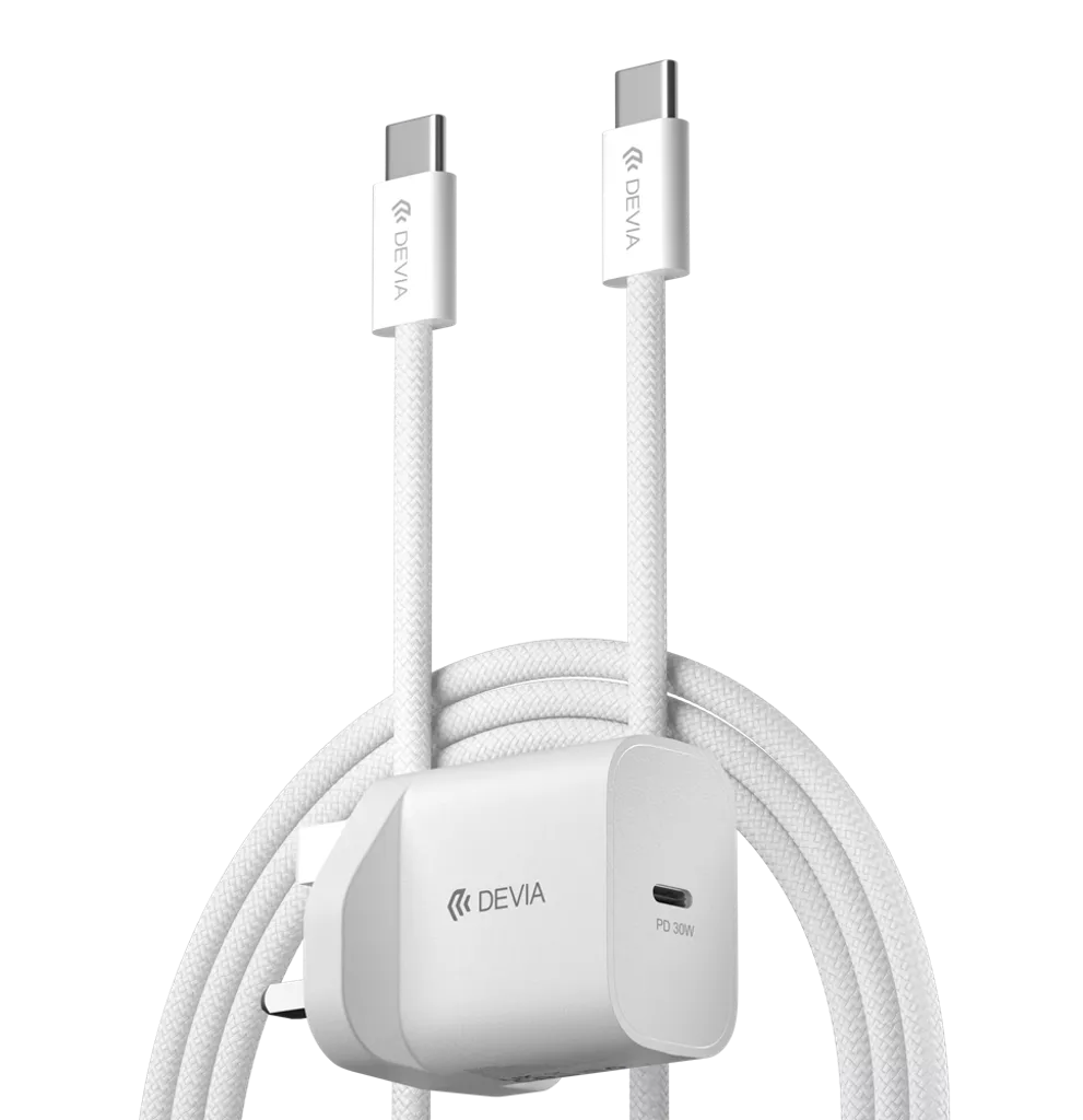 Devia - 30W GaN USB-C 3-Pin Plug & 1.2m Type-C to C Cable
