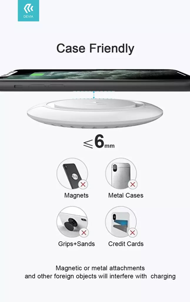 Devia - 15W Wireless Ultra Thin Charging Pad - Black