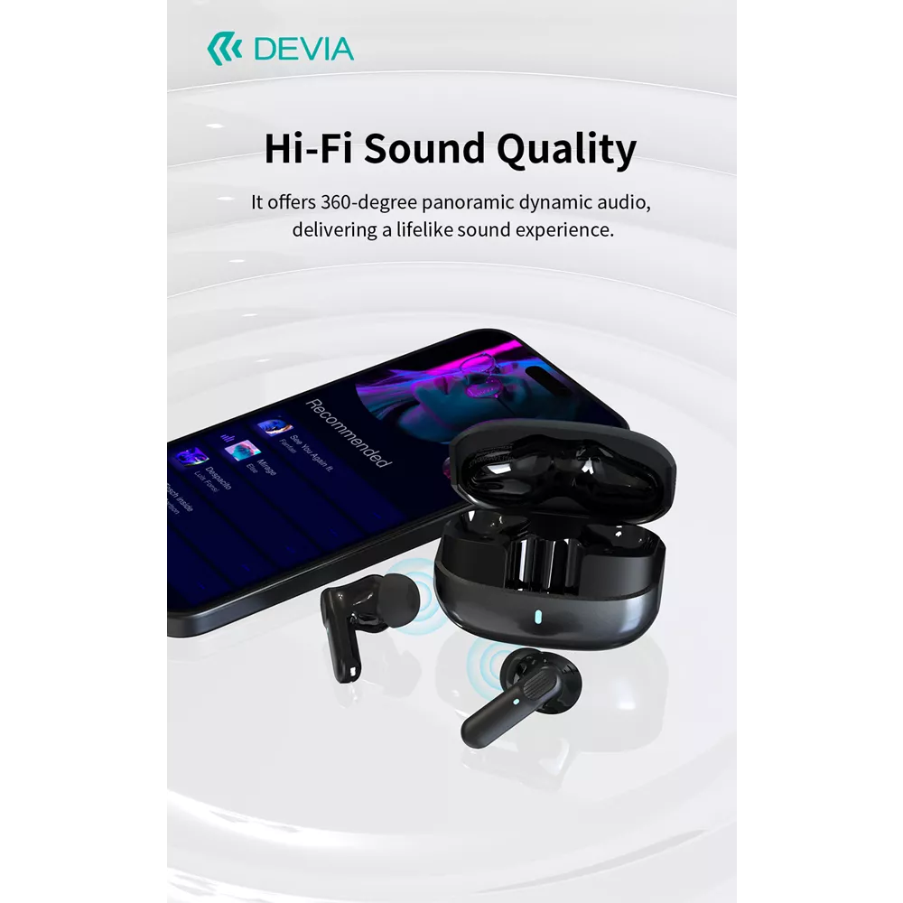 Devia - ANC-TWS Pro1 - True Wireless Earbuds & Charging Case - (White)