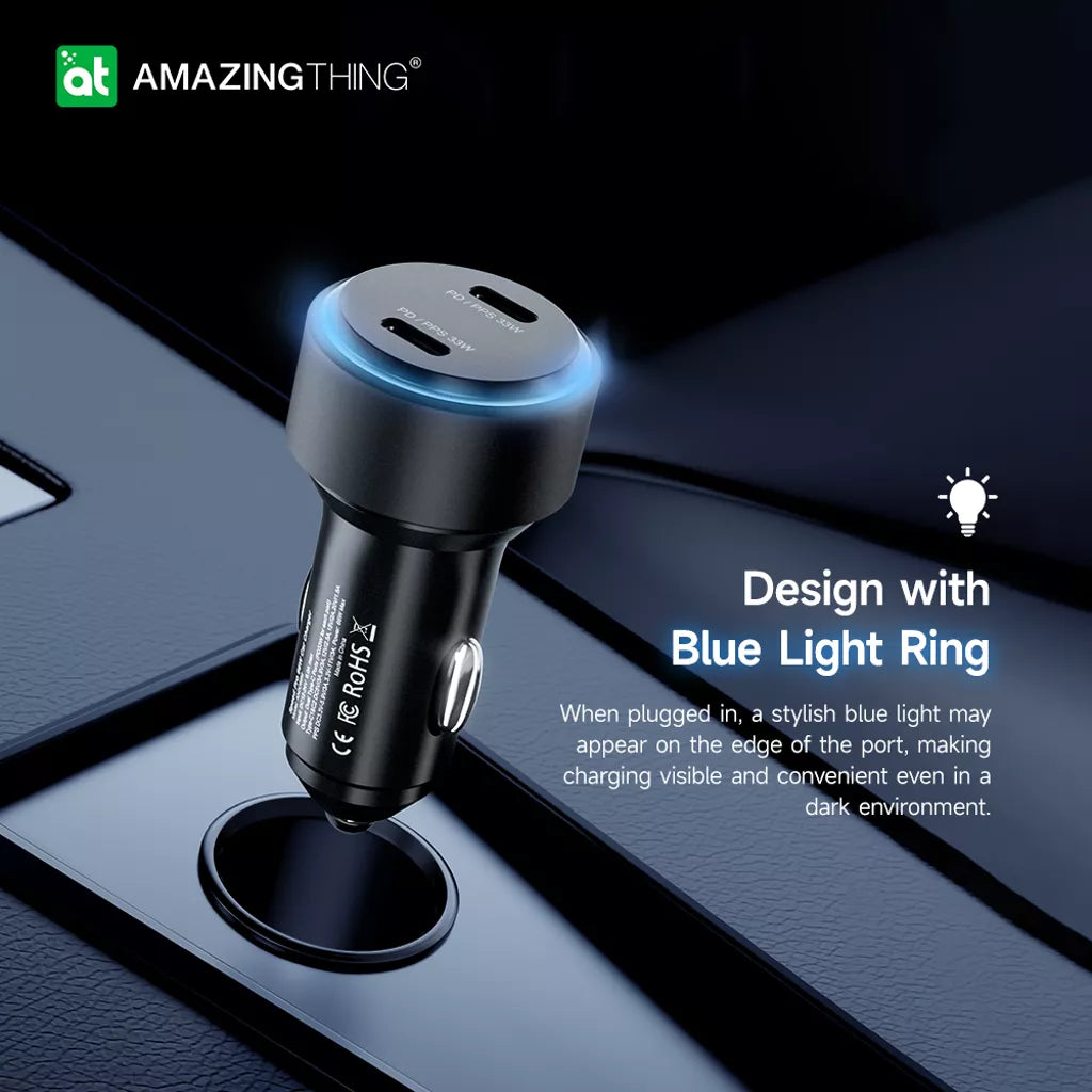 AMAZINGthing - Speed Pro - 66W Dual USB-C Car Adapter