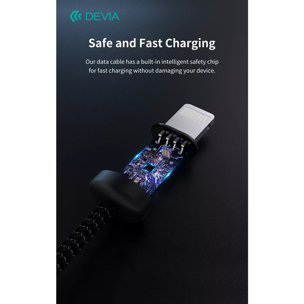 Devia - 2m (27W) Mesh Armour USB-C to Non-MFI Lightning Cable