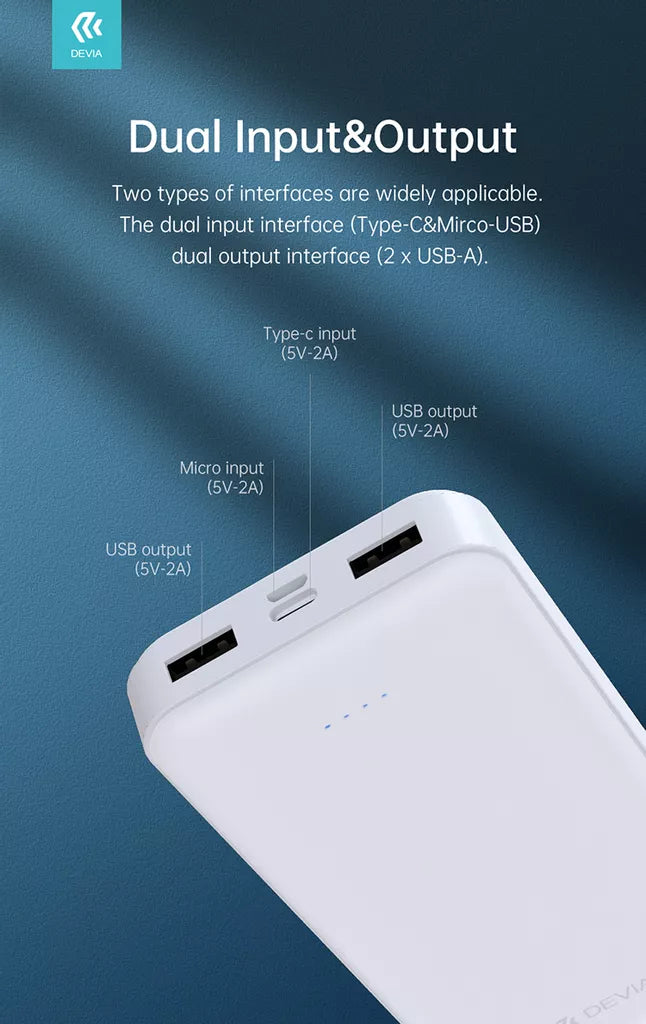 Devia - 20,000mAh Kintone Dual Port Powerbank