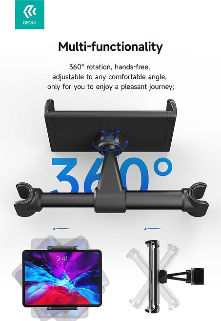 Devia - Magic Clip Car Back Seat Tablet Bracket - Black