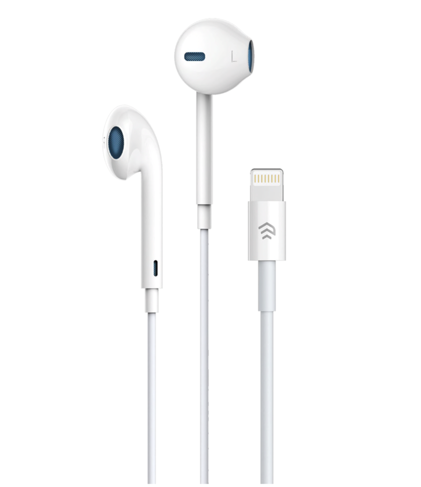 Devia - Lightning Earphones with Microphone & Volume Control - White