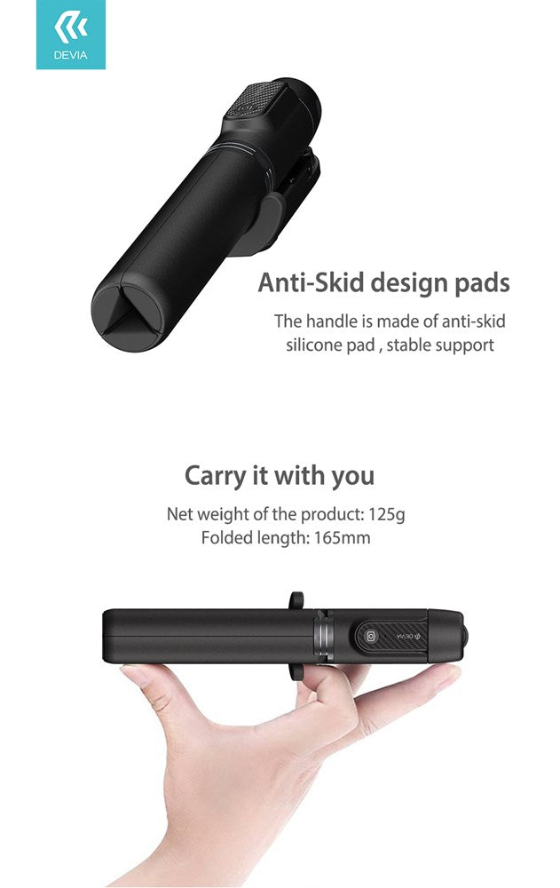 Devia - Bluetooth Selfie Stick & Tripod - Black