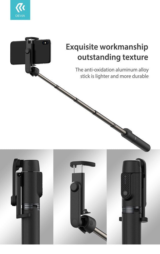 Devia - Bluetooth Selfie Stick & Tripod - Black