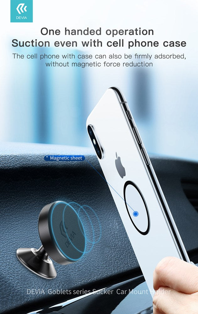 Devia - Magnetic Plate Dashboard Car Holder - Black