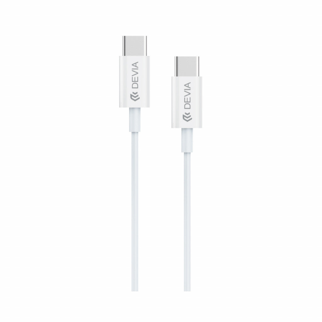 Devia - 1m (60W) Power Delivery - Type C to Type C Cable - White