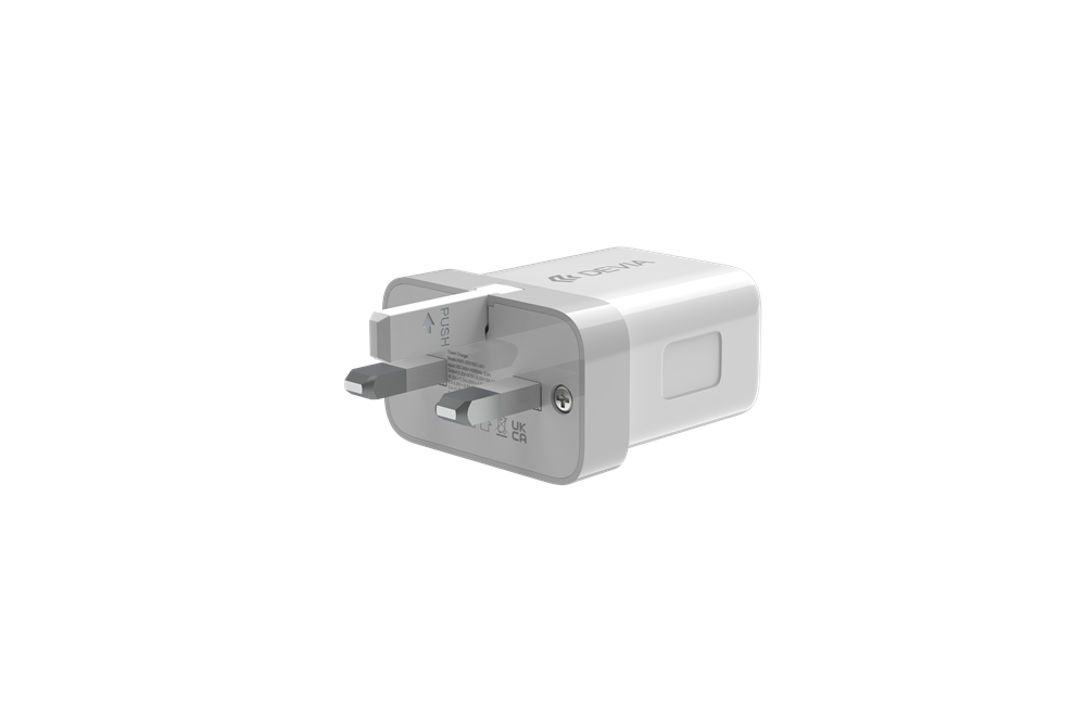 Devia - 30W Type C Power Delivery 3-Pin UK Charging Plug - White