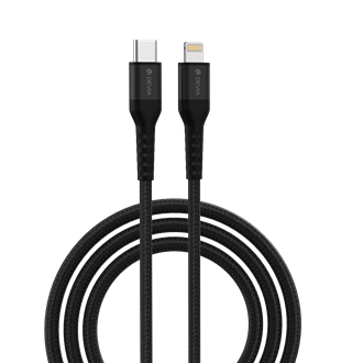 Devia - 1.5m Mesh Armour Type C to Lightning Cable - Black
