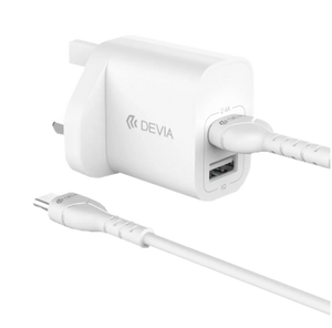 Devia - 2.4A Dual USB Plug & 1m USB-C Cable