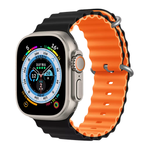 Devia - Ocean Band for Apple Watch (42mm/44mm/45mm/49mm) - Orange Black