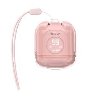 Devia - TWS-M6 - Earbuds, Charging Case & Lanyard - Pink