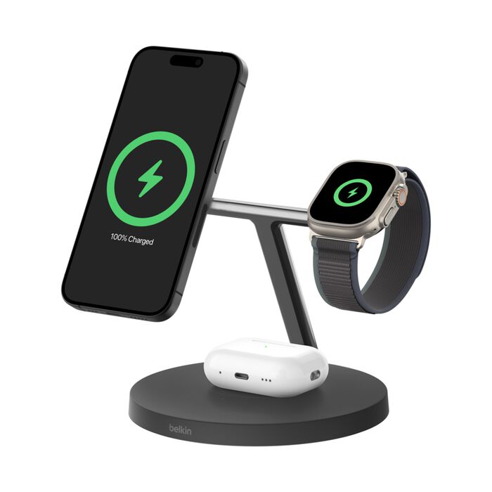 BoostCharge Pro 3-in-1 Wireless Charging Stand with Qi2 15W