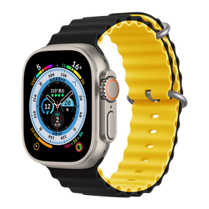 Devia - Ocean Band for Apple Watch (42mm/44mm/45mm/49mm) - Yellow Black