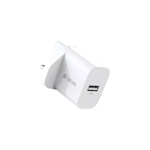 Devia - 2.4A USB 3-Pin UK Charging Plug