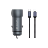 Devia - 30W PD USB-C & Qualcomm 3.0 USB Port Car Adapter & 1.2m USB-C to C Cable