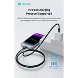 Devia - 2m (27W) Mesh Armour USB-C to Non-MFI Lightning Cable