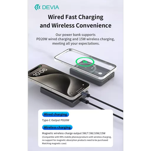 Devia - 10,000mAh 20W PD MagSafe Metal Digital Powerbank