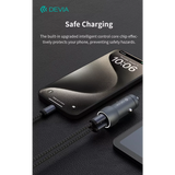 Devia - 30W PD USB-C & Qualcomm 3.0 USB Port Car Adapter & 1.2m USB-C to C Cable