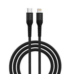 Devia - 1.5m Mesh Armour Type C to Lightning Cable - Black