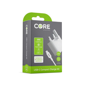 Core Single Compact Charger Kit Type-C White 2.1A